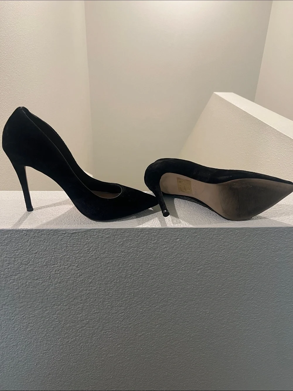 Aldo Black Suede Pointed-Toe Stiletto Heels